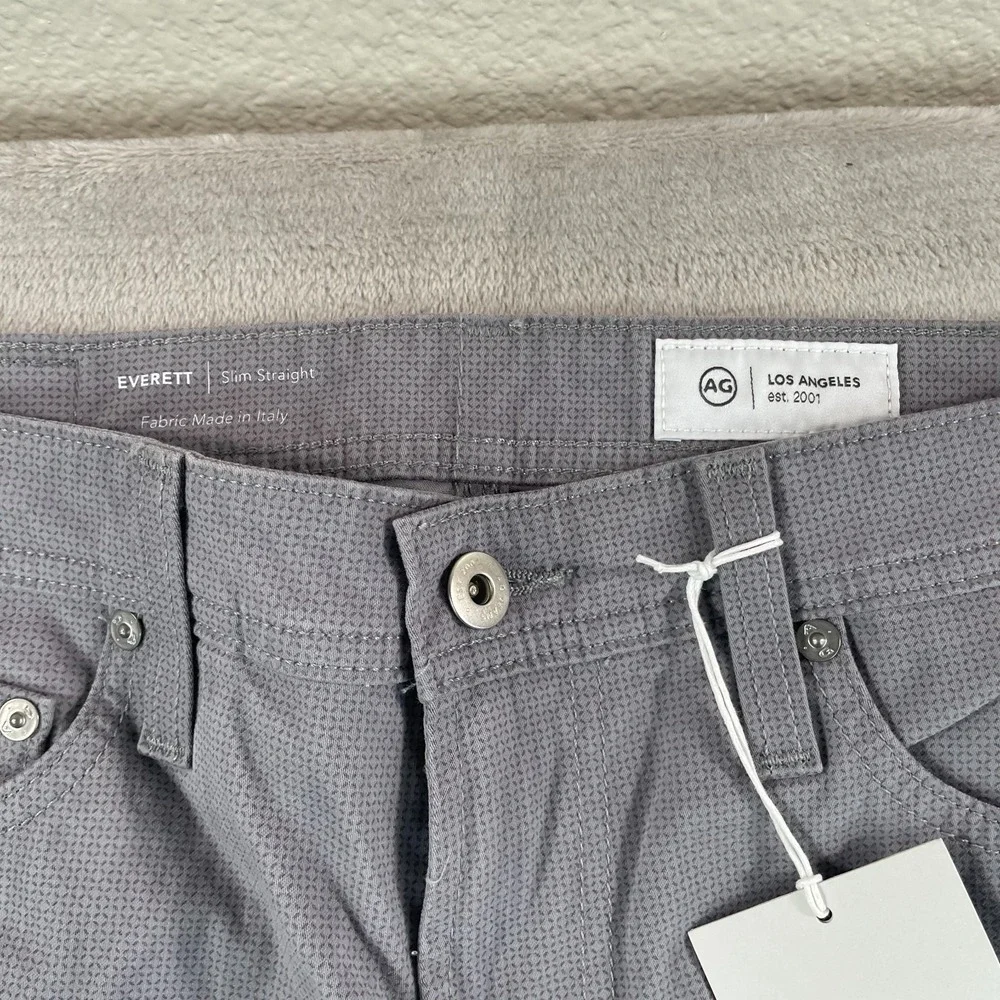 AG Adriano Goldschmied The Everett Slim‎ Straight 30x34 Grey Sueded Sateen NWT